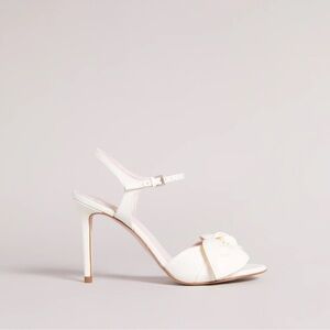 Ted Baker “Heevia Moire Satin Bow” Ivory Heels